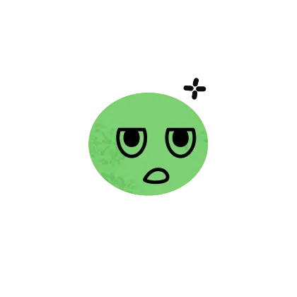 personnage vert avec un air fatigué