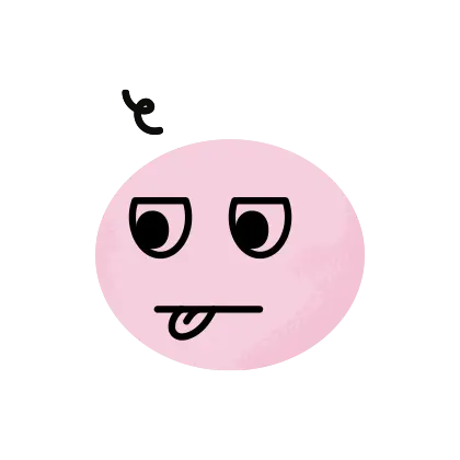 personnage rose mécontent qui tire la langue